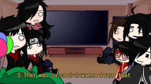 The uchiha clan react to Sakura(+sarada, The uchiha family)/2/2(short because I’m lazy :/