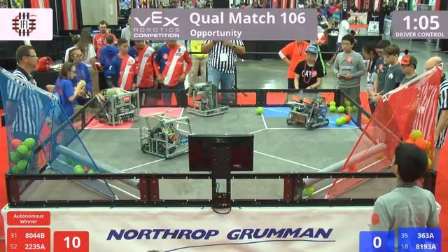 VEX Worlds 2016 - VRC Middle School - Opportunity - Qual 106 (8044B 2235A) 246 vs 176 (363A 8193A)