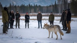 Волчица пришла к людям, рискуя жизнью ради спасения своего волчонка!