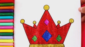 Как нарисовать блестящую КОРОНУ с помощью GLITTER | Поделки ко Дню отца
