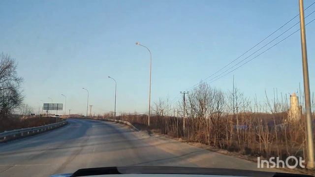 Участок трассы. Изморозь за стекле.