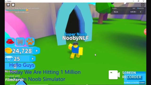 HITTING 1 MILL Skills IN Noob Simulator смотреть онлайн