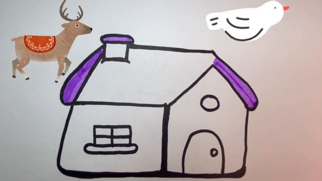 Bolalar uchun uy rasm chizish | Drawing a house | сурет салу үй смотреть онлайн