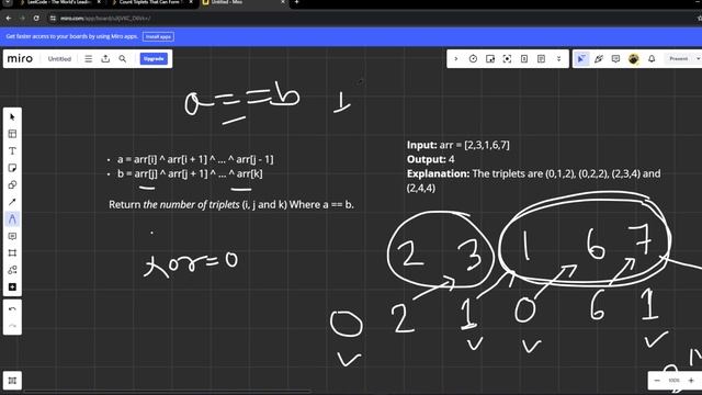 1442. Count Triplets That Can Form Two Arrays of Equal XOR || LeetCode|| Learn To Approach A Proble