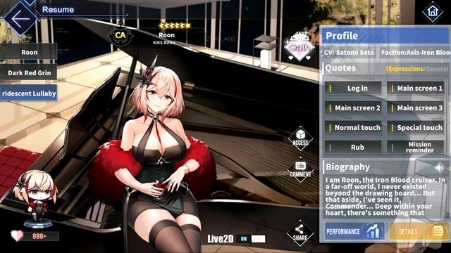 Azur Lane: New KMS Roon L2D Skin Talk & Move (Viridescent Lullaby) [2160p смотреть онлайн