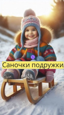 "Зимняя радость: Саночки подружки! ❄️🛷✨"