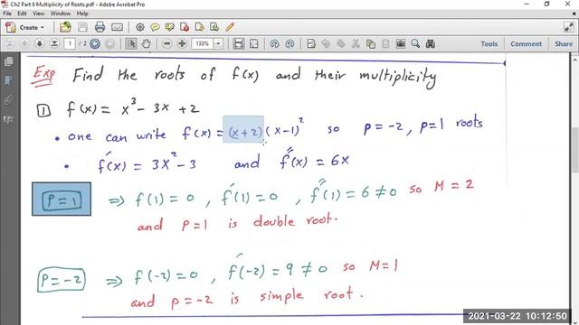 Ch2 Part 6 Multiplicity of Roots