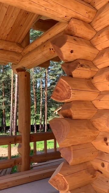 Баня из бревна, как в русских сказках 🌿Общая площадь с террасой - 138 м2 #баня #баняизбревна смотреть онлайн