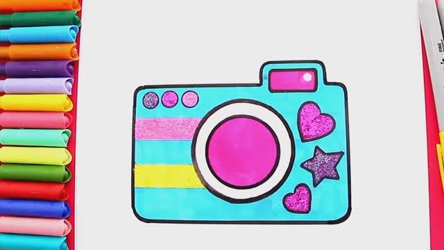 Как нарисовать ФОТОАППАРАТ с помощью блесток | Как нарисовать блестящую фотокамеру