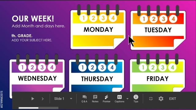 Weekly Planner for Online Lessons · SlidesMania Google Slides