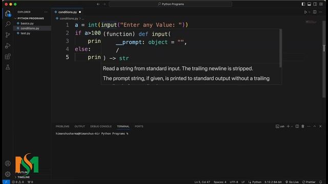 Python Class 7 - How to use conditional statements in Python on MacBook or Windows