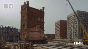 Передвижение исторических зданий на заводе "Борец" в Москве