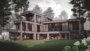 Загородный дом в стиле Хай-тек