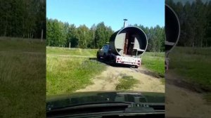 Ярославль озеро Техас и баня бочка на прицепе