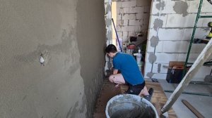 Штукатурка санузла. Таймлапс