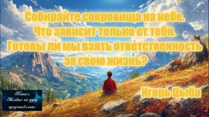 Что зависит только от тебя. Собирайте сокровища на небе. Игорь Цыба.