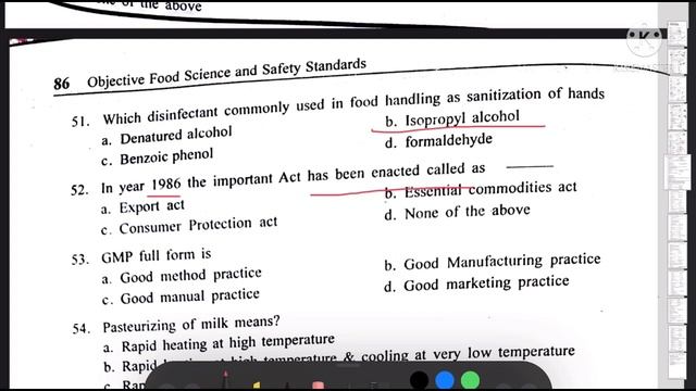 Fundamentals of food safety, Mock test with explanation #foodtechnetwork
