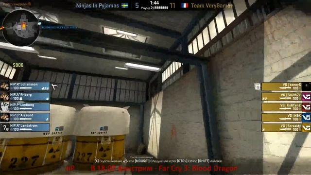 Демодень: VeryGames vs NiP @ ESEA смотреть онлайн