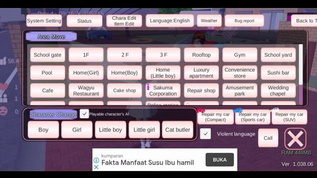 Cara terbang seperti Superhero di Sakura School Simulator.. смотреть онлайн