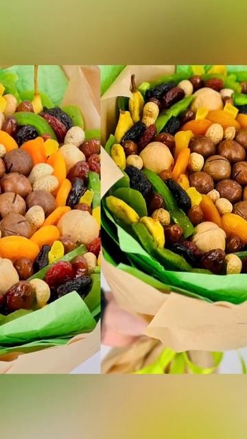 Букет из орехов и сухофруктов #съедобныйбукет #съедобныйподарок #съедобныебукеты #вкусныйподарок