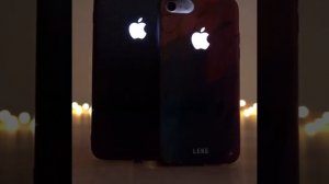 LED Light Illuminated Apple Logo 3D Designer Glass Case Back Cover For iPhone