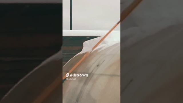 Тест-драйв скребка для чистки теплиц от снега._скребок сделан своими руками_