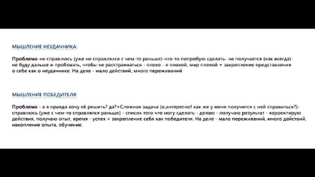 Мышление неудачника или мышление победителя?