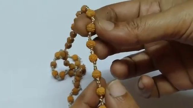 Aadhyathmik Natural Authentic Consecrated 6mm Rudraksha Mala in Silver 54+1 Beads - S9092-22 смотреть онлайн