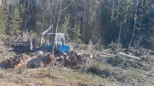 Трелевка МТЗ-892 с тележкой