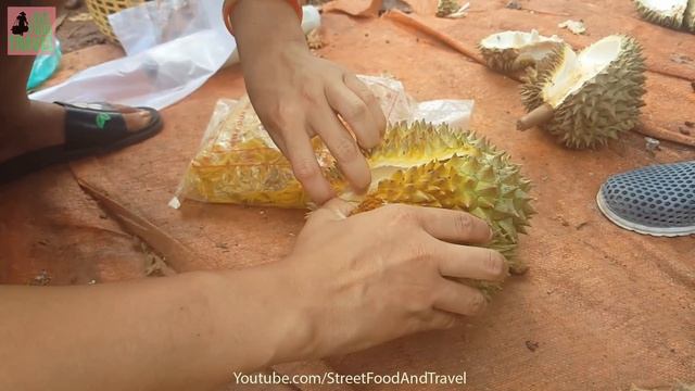 Vietnam Street Food - Vietnamese Fresh Fruit Durian - Di Rung An Sau Rieng смотреть онлайн