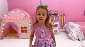 Настя и Папа Новая комната с Единорогом