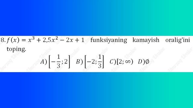 ONLINE TEST № 5 (MATEMATIKA 2020)