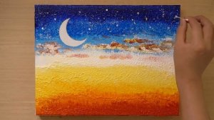 Удивительная техника рисования ночного пейзажа акриловыми красками