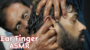 Ear Finger Massage By Big Eyes Barber ｜ Heavy Oil Head And Ear Massage With Satisfying 3d ASMR Sound