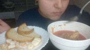 мукбанг борщ💞 АСМР #асмр #еда #едаялюблютебя #мукбанг #рек #рекомендации #борщ #asmr