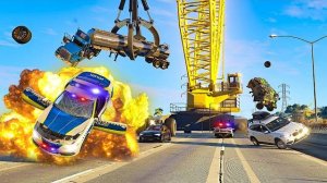 НЕРЕАЛЬНО оргомный манипулятор и ПРОЧАЯ ТЕХНИКА ВРЕЗАЮТСЯ!!!! - Extreme BeamNG.Drive Car Chase