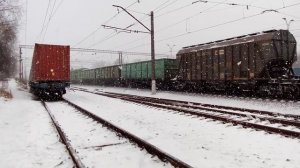 Электровоз ВЛ11 179Б с грузовым составом станция Чехов