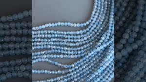 Халцедон голубой тонированный шары 3 мм огранка