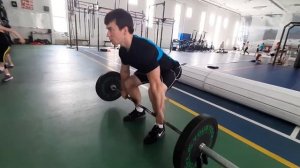 Взятие штанги в сед