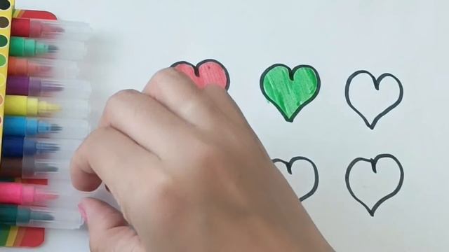 How to Draw Simple Hearts with song for kids ? |Сурет салу жүрек | Bolalar uchun yurak rasm chizis смотреть онлайн