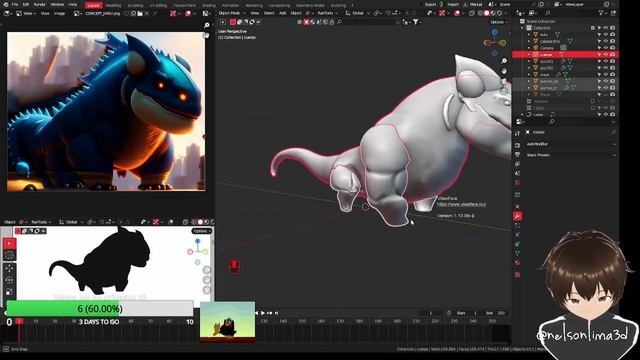 KAIJU CUTE ÉPICO - Creando monstruos con IA y VDM, timelapse de escultura digital en Blender. смотреть онлайн