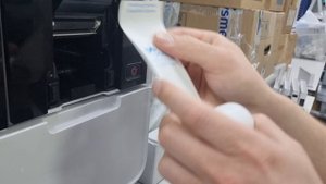 Установка ленты для термопечати на CA-600