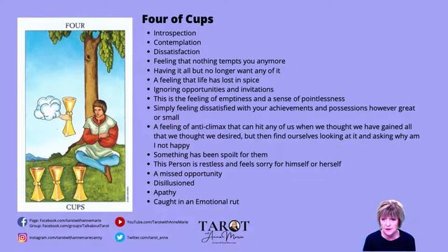 FREE Tarot Training - The 3 and 4 Of Cups! смотреть онлайн