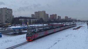 Электропоезд ЭД4М-0407, перегон Санкт-Петербург-Витебский-Товарный - Шушары