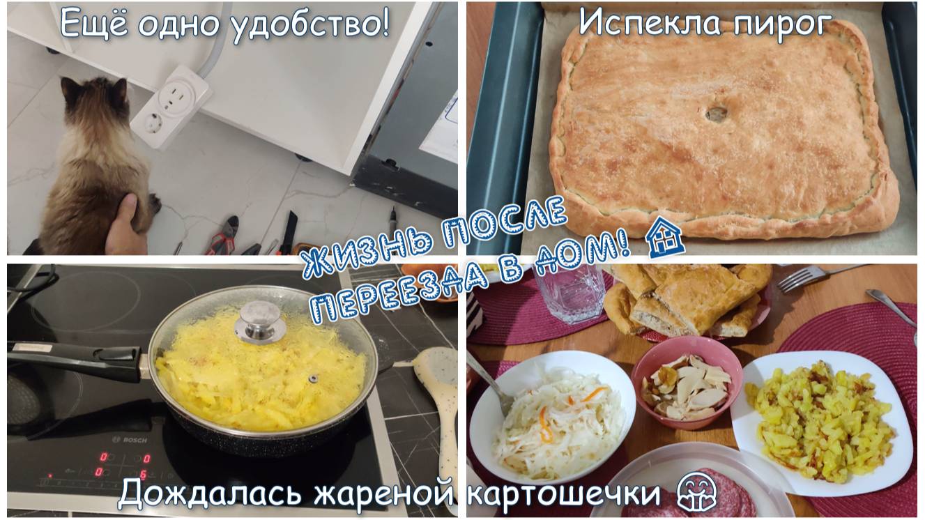 ЗНАМЕНАТЕЛЬНЫЙ ДЕНЬ/Подключили индукционную панель! Жареная картошечка и пирог. ЖИЗНЬ ПОСЛЕ ПЕРЕЕЗДА