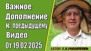 Важное дополнение к предыдущему видео от 19,02.2025