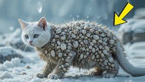 Трогательная история о том, как спасатели спасают Милую Белую кошку, покрытую миллионами ракушек.