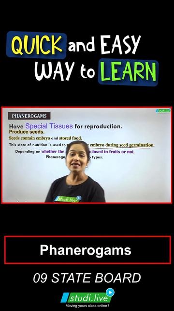 Phanerogams  || Classification of Plants || SSC || Maharashtra Board || Biology