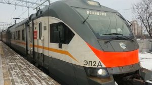 ЭП2Д-0076 ЦППК Перекраска Наше Подмосковье На станции Кунцевская