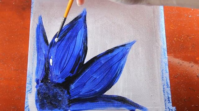 How to draw a blue daisy on canvas | Satisfying Relaxing ASMR | Acrylic Painting # 100 смотреть онлайн